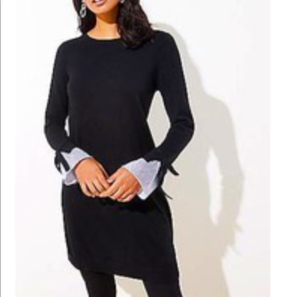 Nwt Loft Cuff Mixed Media Sweater Dress 